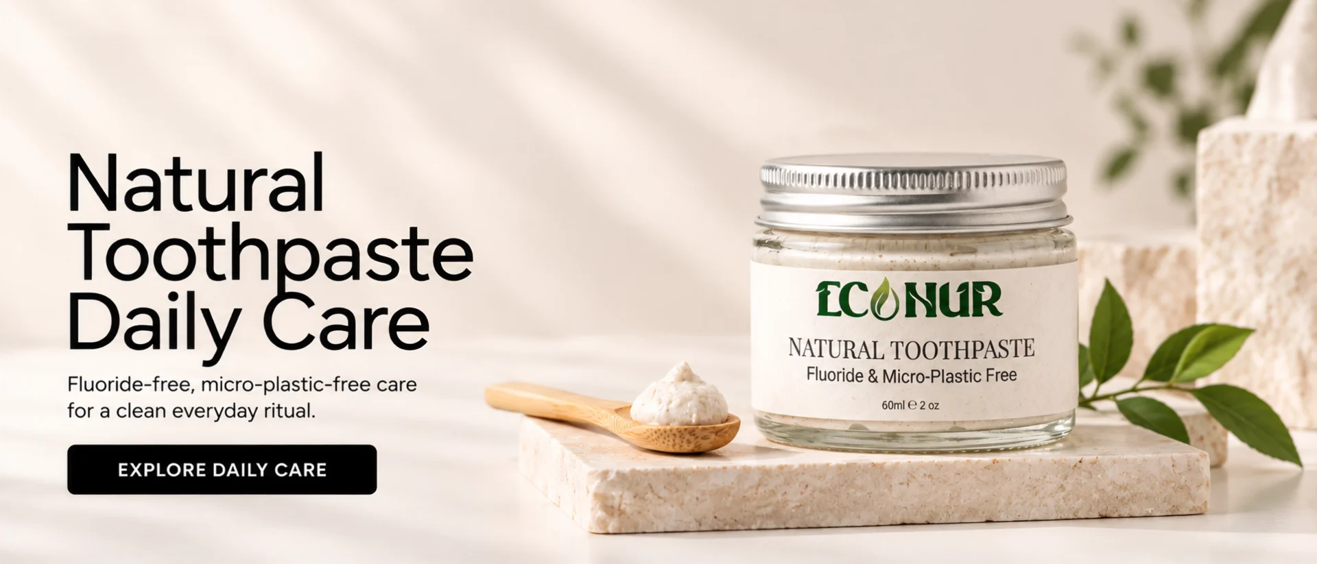 Econur Natural Toothpaste, fluoride-free and micro-plastic-free