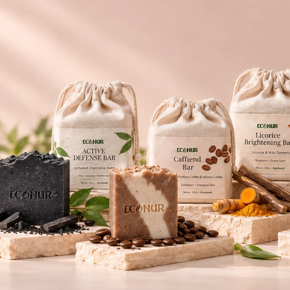 Econur bars with neem, coffee and turmeric